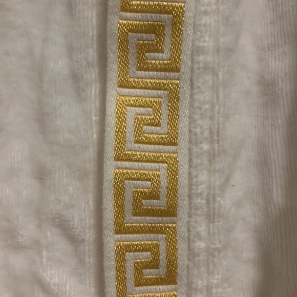 Kids Clubhouse Robe with Embroidered Gold Tone Trim - Picture 3 of 6